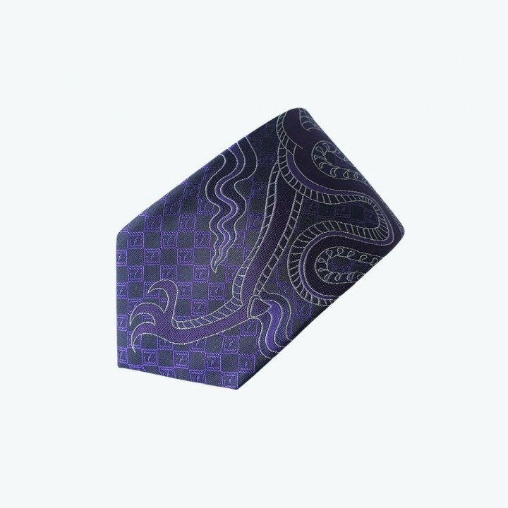 Tie with Imperial Purple Dragon Pattern - 146*7 cm